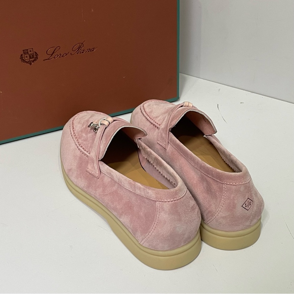 Loro Piana Women's Pink Loafers - Picture 5 of 6